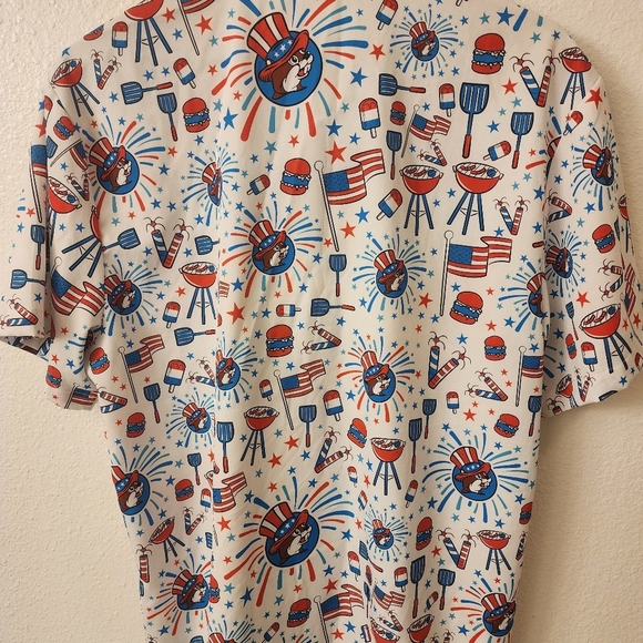 Buc-ees 4th of July America USA Button Down Shirt Mens Medium - Picture 4 of 6